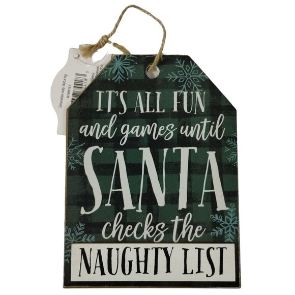 Holiday Time 5 Pack Assorted Rustic Retro Wooden and Metal Christmas Ornaments - Picture 5 of 9